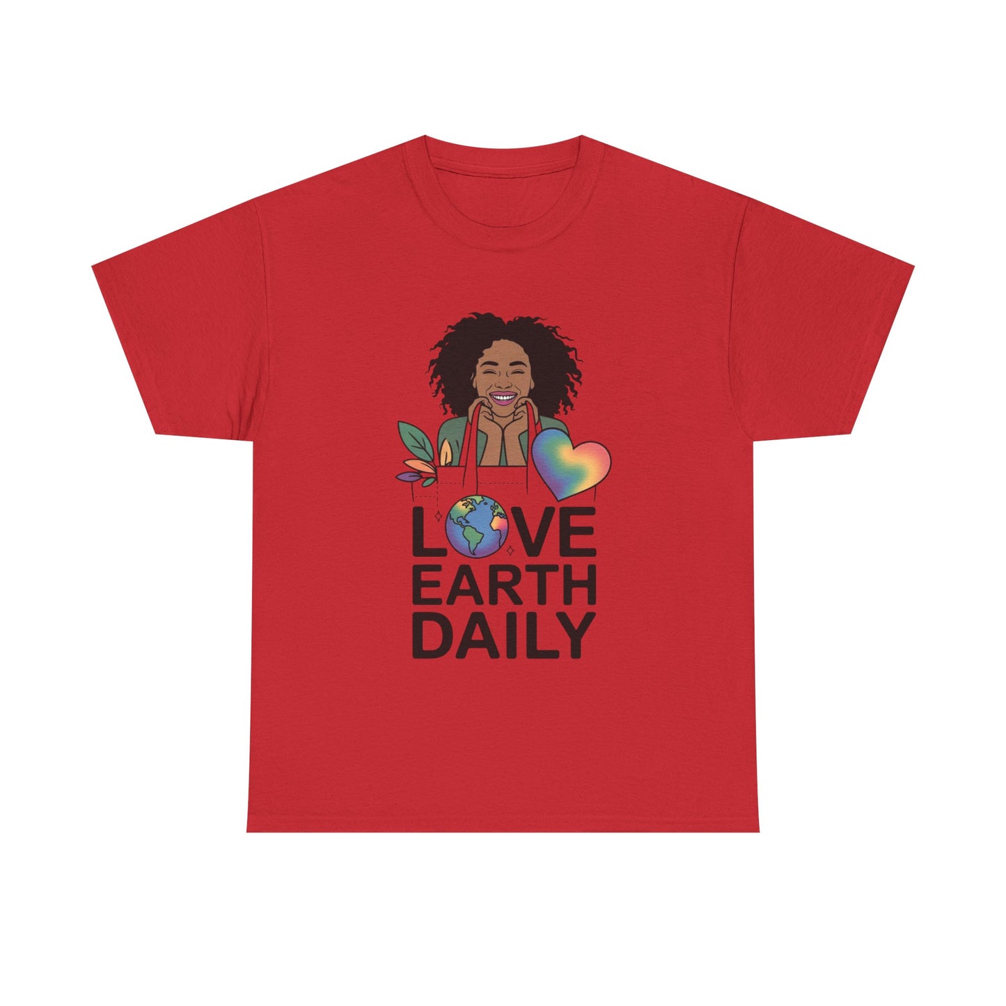 Unisex Heavy Cotton Tee with 'Love Earth Daily' Design - Eco-Friendly Shirt, Gift for Nature Lovers, Earth Day, Positive Vibes, [...]