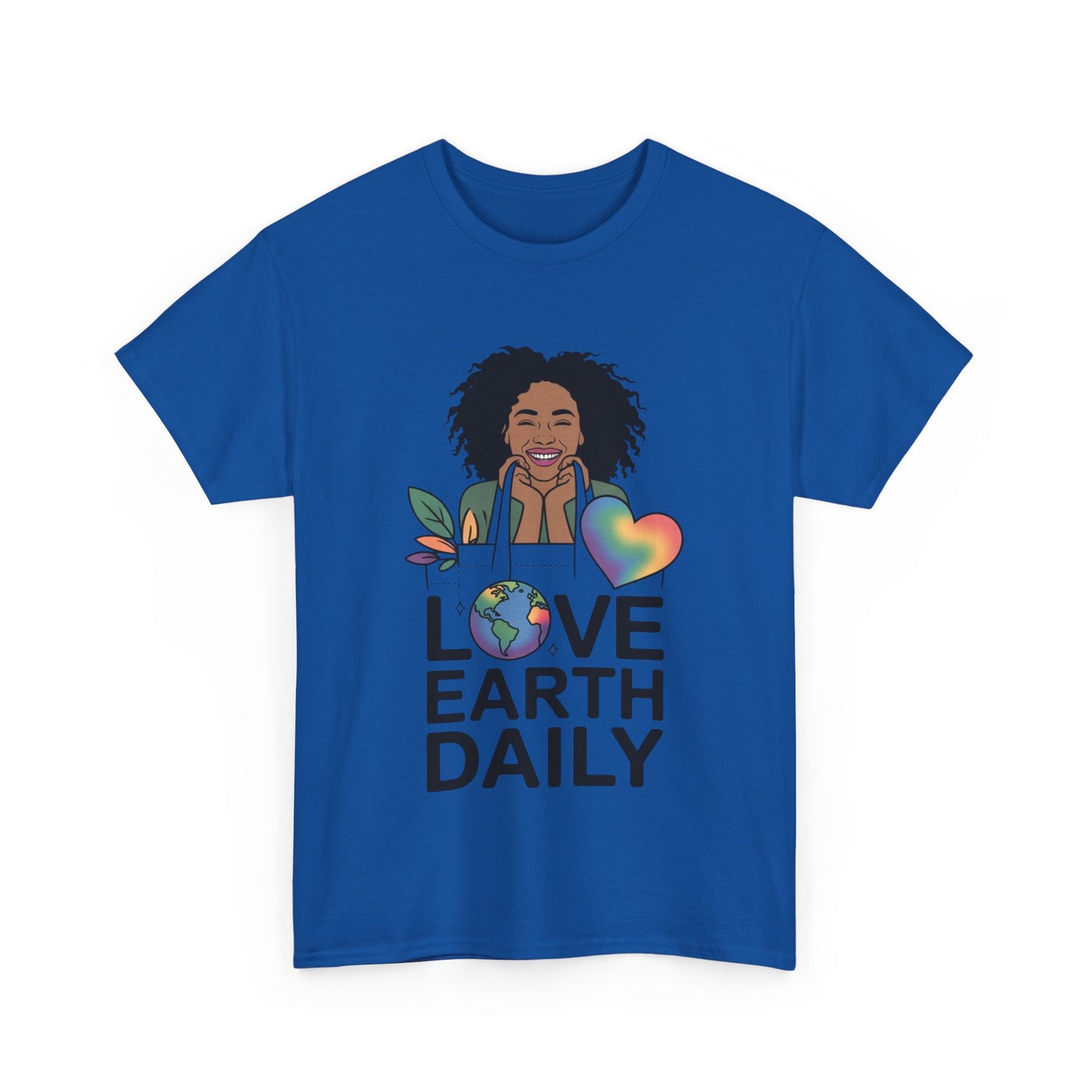 Unisex Heavy Cotton Tee with 'Love Earth Daily' Design - Eco-Friendly Shirt, Gift for Nature Lovers, Earth Day, Positive Vibes, [...]