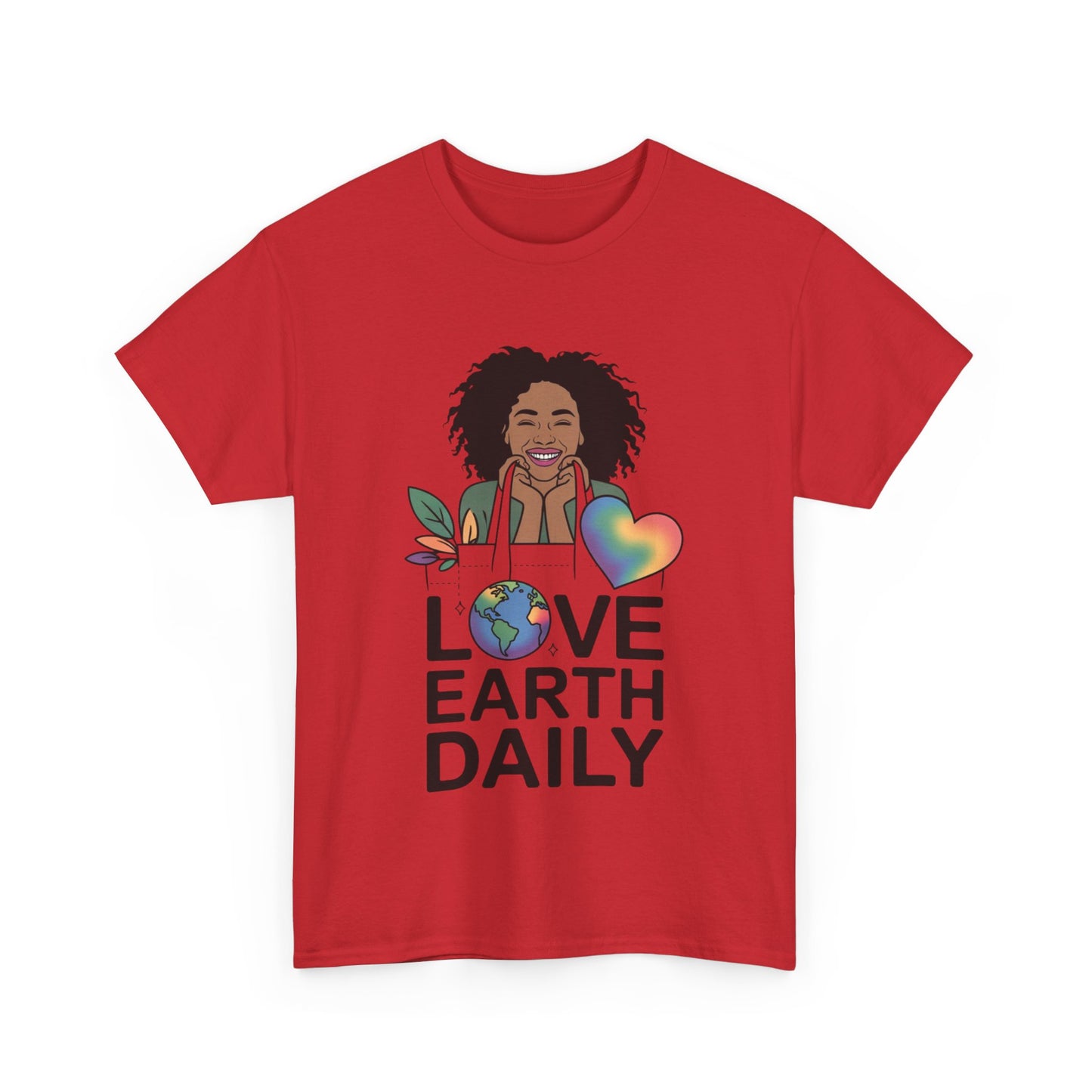 Unisex Heavy Cotton Tee with 'Love Earth Daily' Design - Eco-Friendly Shirt, Gift for Nature Lovers, Earth Day, Positive Vibes, [...]
