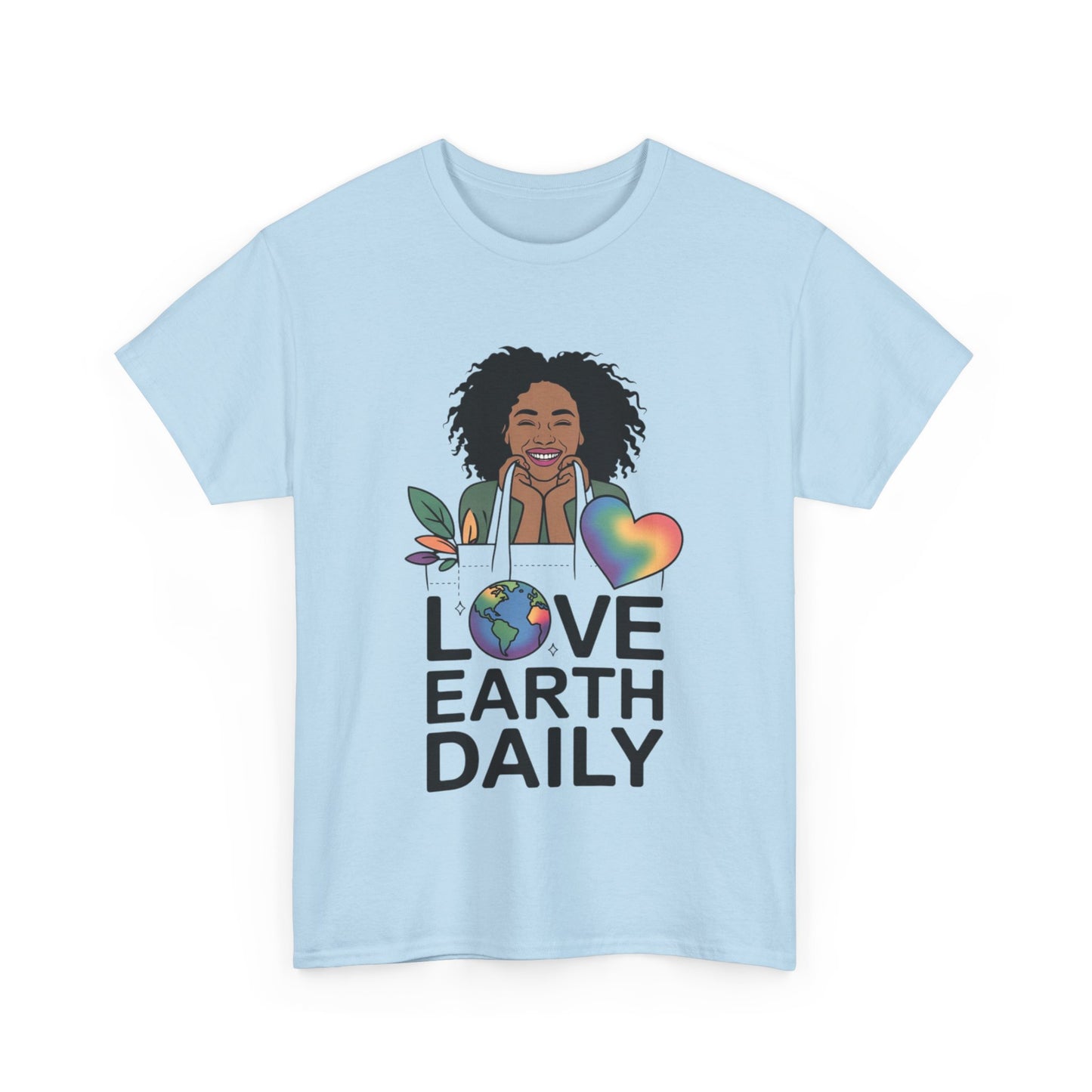Unisex Heavy Cotton Tee with 'Love Earth Daily' Design - Eco-Friendly Shirt, Gift for Nature Lovers, Earth Day, Positive Vibes, [...]