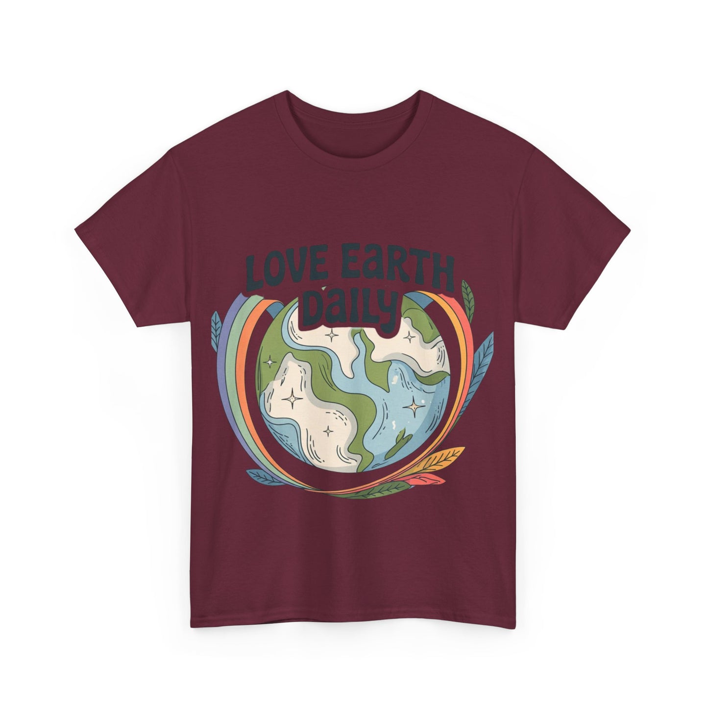 Copy of Unisex Heavy Cotton Tee with 'Love Earth Daily' Design - Eco-Friendly Shirt, Gift for Nature Lovers, Earth Day, Positive Vibes, [...]