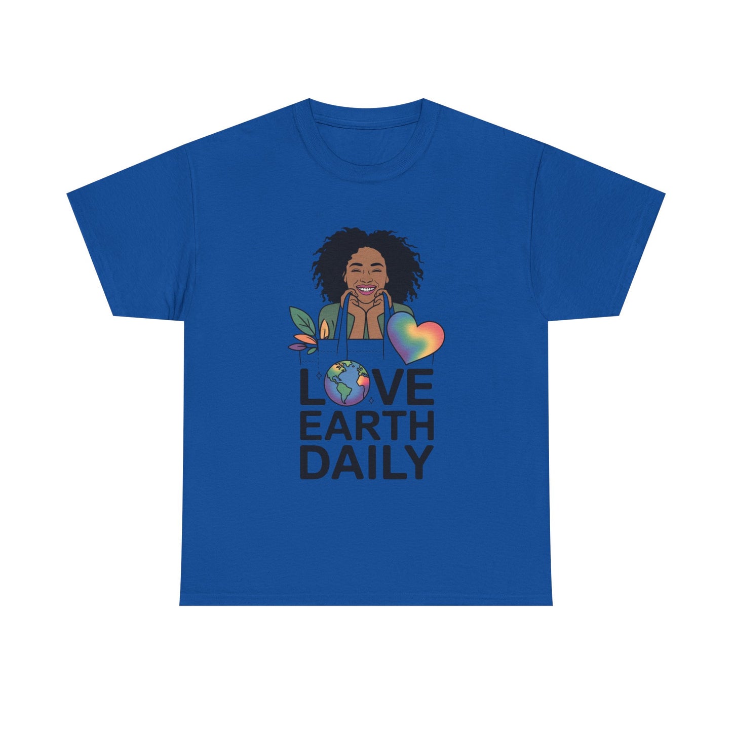 Unisex Heavy Cotton Tee with 'Love Earth Daily' Design - Eco-Friendly Shirt, Gift for Nature Lovers, Earth Day, Positive Vibes, [...]