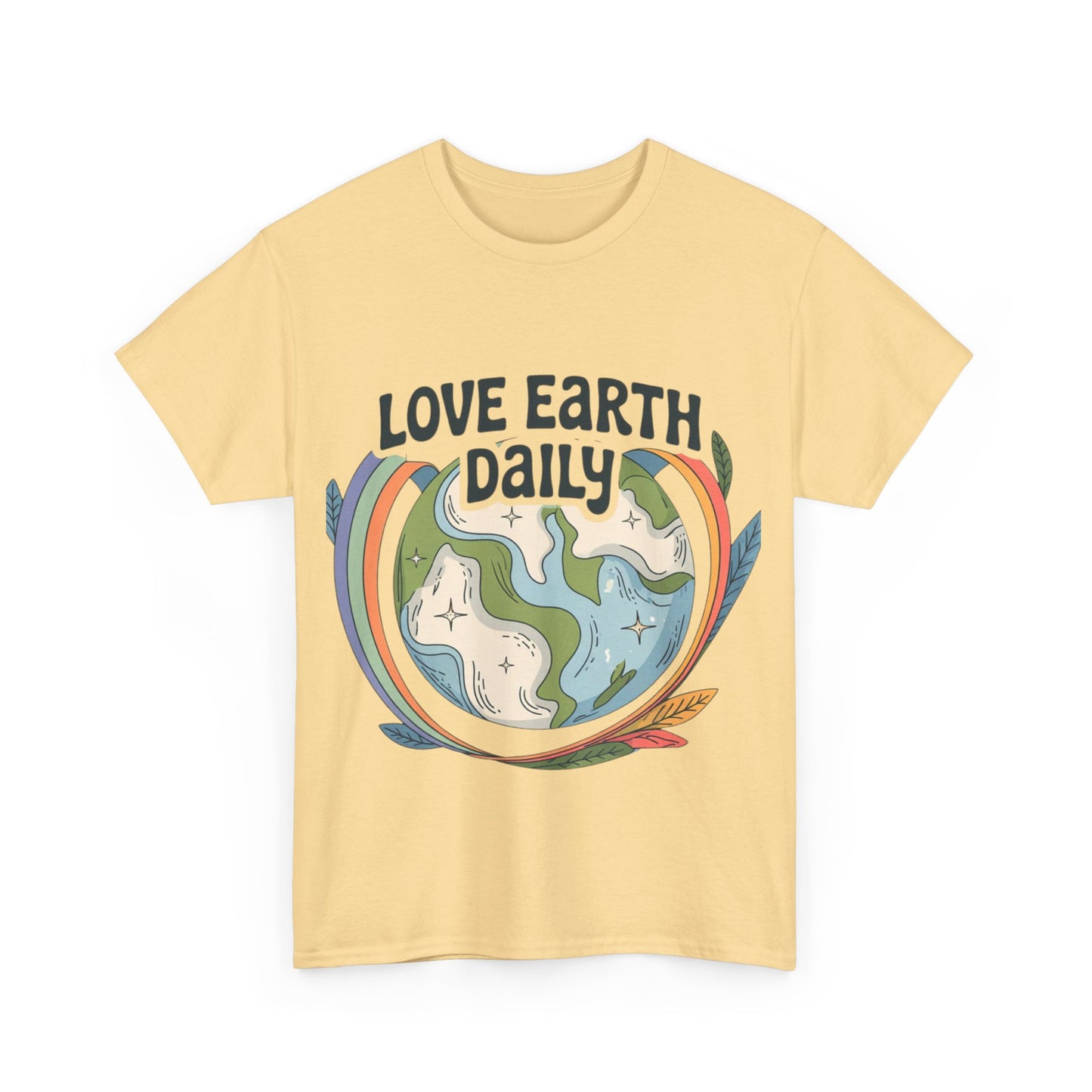 Copy of Unisex Heavy Cotton Tee with 'Love Earth Daily' Design - Eco-Friendly Shirt, Gift for Nature Lovers, Earth Day, Positive Vibes, [...]