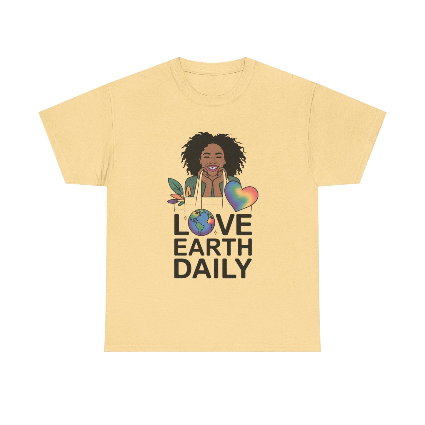 Unisex Heavy Cotton Tee with 'Love Earth Daily' Design - Eco-Friendly Shirt, Gift for Nature Lovers, Earth Day, Positive Vibes, [...]