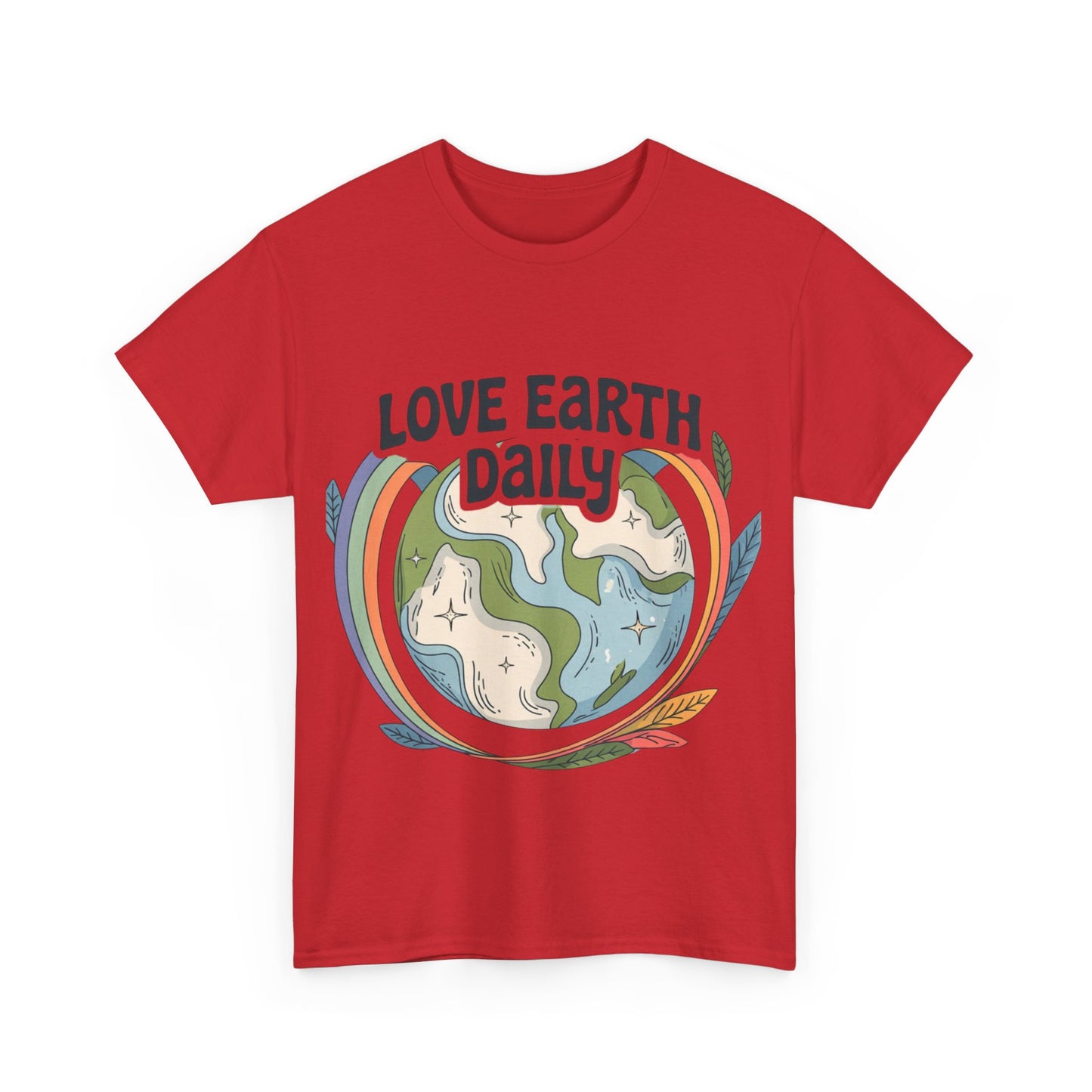 Copy of Unisex Heavy Cotton Tee with 'Love Earth Daily' Design - Eco-Friendly Shirt, Gift for Nature Lovers, Earth Day, Positive Vibes, [...]