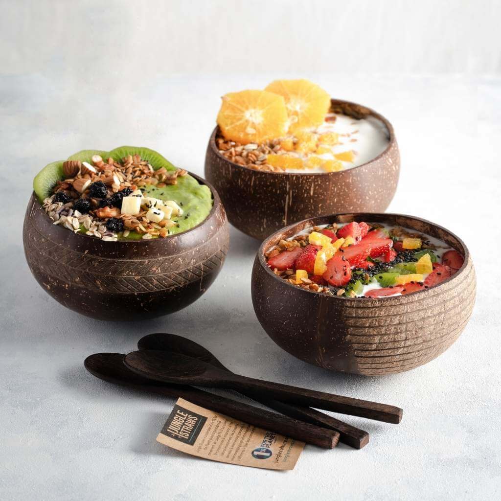 Eco Coconut Bowls & Spoons Set