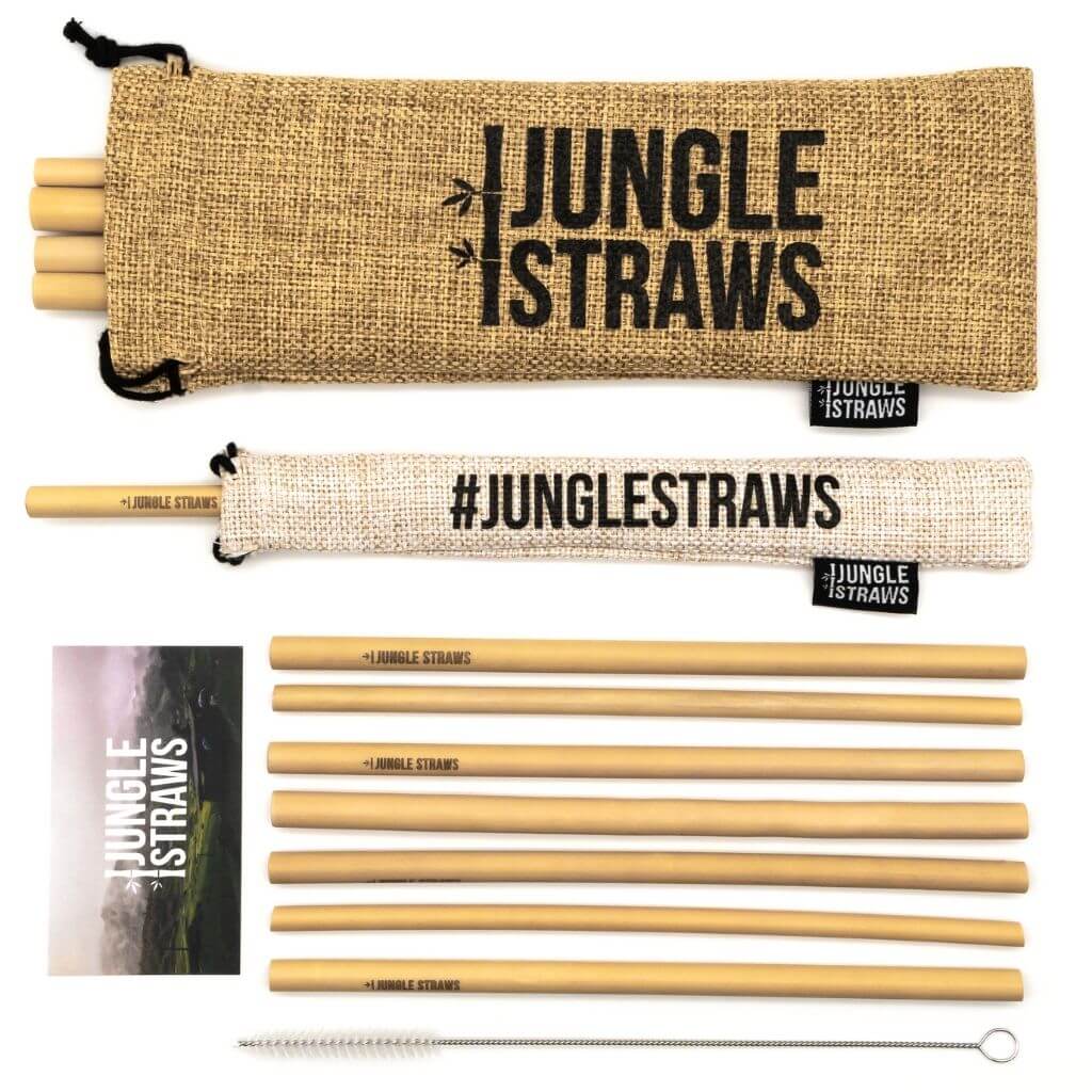Reusable Bamboo Drinking Straws Set